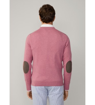 Hackett London Pullover aus einer rosafarbenen Baumwoll-Kaschmirmischung