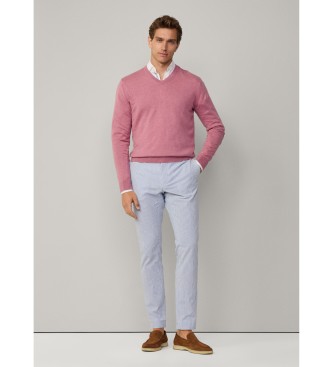 Hackett London Pullover aus einer rosafarbenen Baumwoll-Kaschmirmischung