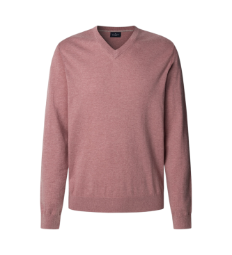 Hackett London Pullover aus einer rosafarbenen Baumwoll-Kaschmirmischung