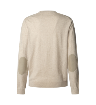 Hackett London Maglia in misto cotone e cashmere bianco sporco