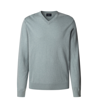 Hackett London Turquoise cotton and cashmere blend jumper