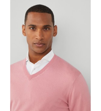 Hackett London Kašmirski pulover V roza barve