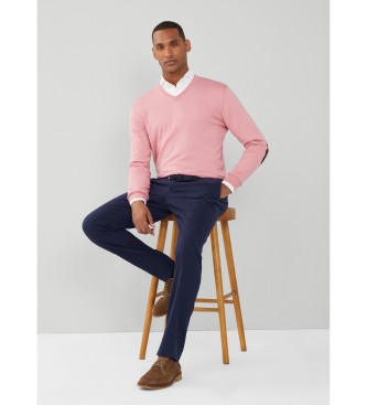 Hackett London Kašmirski pulover V roza barve