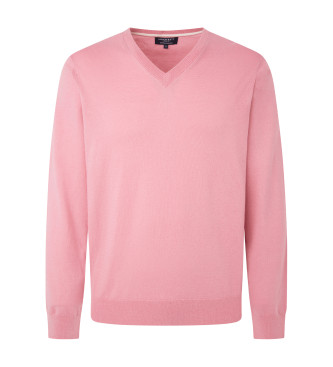 Hackett London Cashmere V-jumper rosa
