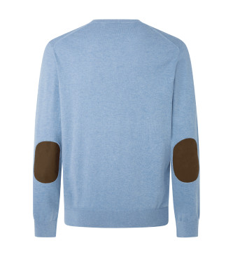 Hackett London Kašmirski pulover V modre barve