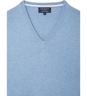 Hackett London Kašmirski pulover V modre barve