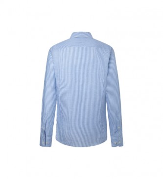 Hackett London Camicia a Righe Blu Bengala