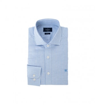 Hackett London Camicia a Righe Blu Bengala