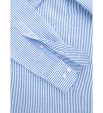 Hackett London Camicia a Righe Blu Bengala