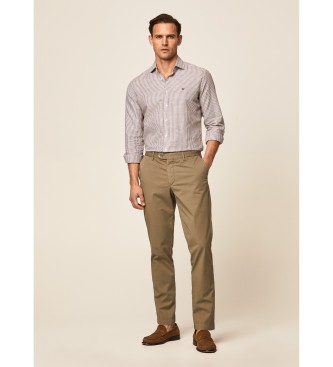 Hackett London Brun bengalsk hrskjorte