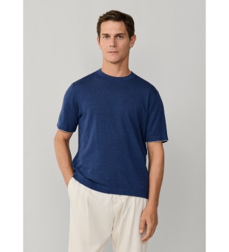 Hackett London T-shirt di lino blu navy