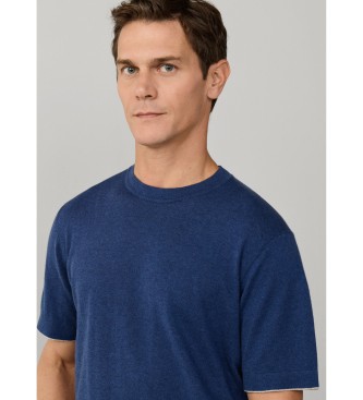 Hackett London T-shirt di lino blu navy