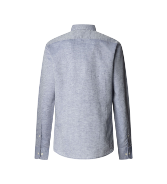 Hackett London Blauw linnen shirt