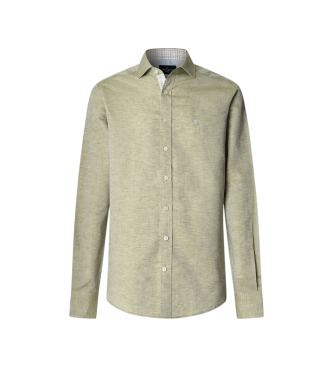Hackett London Groen linnen shirt