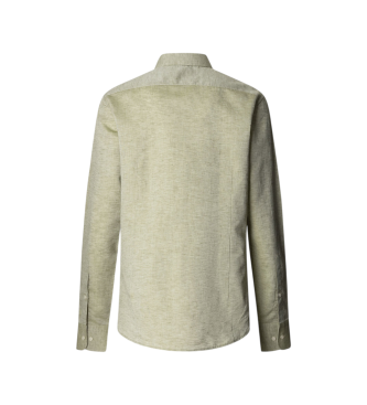 Hackett London Groen linnen shirt