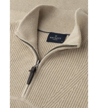 Hackett London Jersey Rib Hzip beige