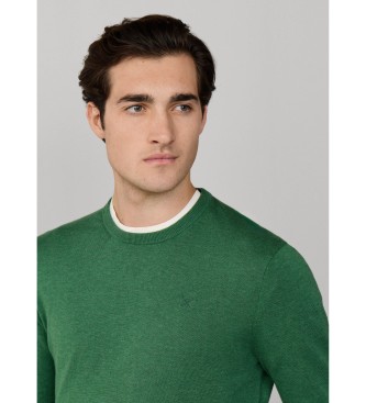 Hackett London Pull en soie vert