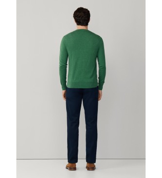 Hackett London Pull en soie vert