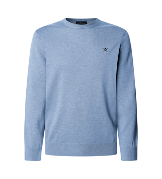 Hackett London Jersey en tejido de algodn y seda azul