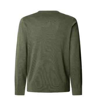 Hackett London Jumper in green cotton and silk fabric
