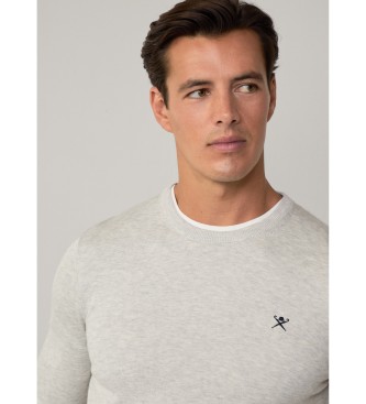 Hackett London Jersey en tejido de algodn y seda gris