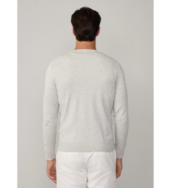 Hackett London Jersey en tejido de algodn y seda gris