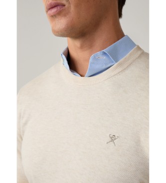 Hackett London Camisola em tecido branco de algodo e seda