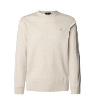 Hackett London Camisola em tecido branco de algodo e seda