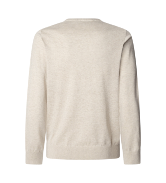 Hackett London Camisola em tecido branco de algodo e seda