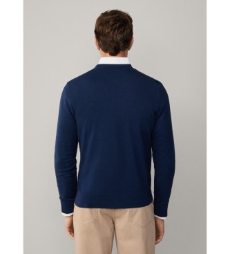 Hackett London Maglione blu navy con scollo a V