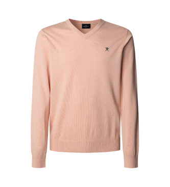 Hackett London Jersey en tejido de algodn y seda rosa