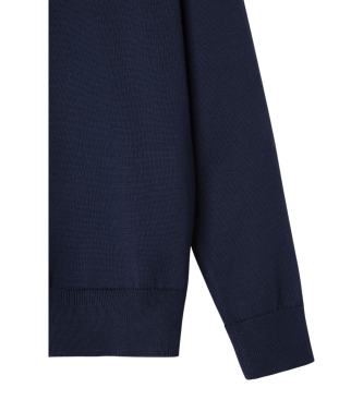 Hackett London Maglia di cotone blu navy