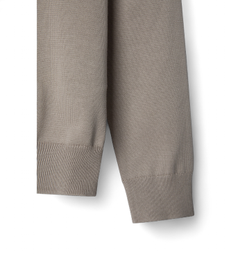 Hackett London Beżowy sweter Tipped Crew