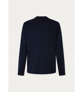 Hackett London Cardigan in lana merino blu scuro