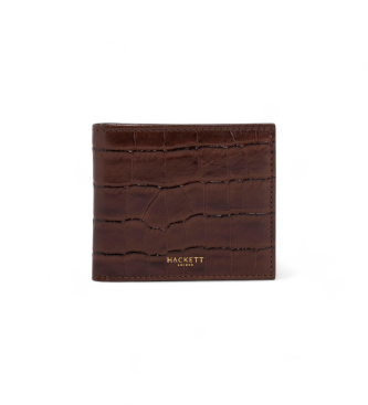 Hackett London Brown Croc Leather Wallet