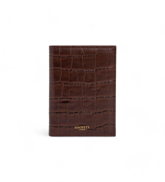 Hackett London Brown Croc Leather Wallet