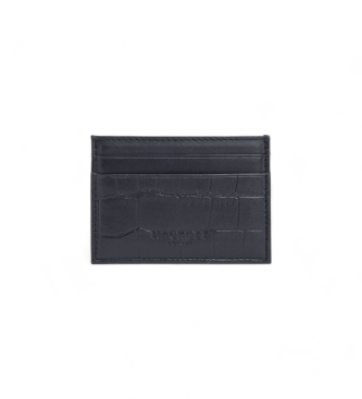Hackett London Croc Leather Card Holder črna