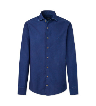 Hackett London Camicia di jeans blu scuro