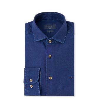 Hackett London Camisa de ganga azul-marinho