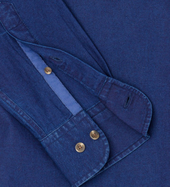 Hackett London Camicia di jeans blu scuro