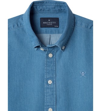 Hackett London Camisa de ganga azul