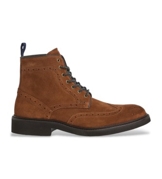 Hackett London Botins Devon em pele castanha