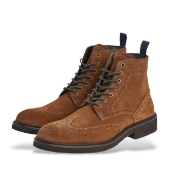 Hackett London Botins Devon em pele castanha