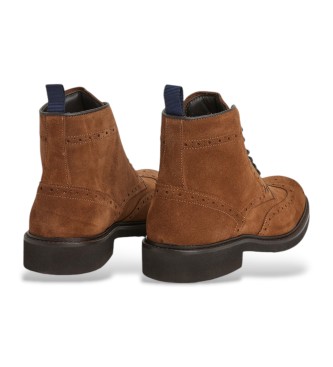 Hackett London Botins Devon em pele castanha