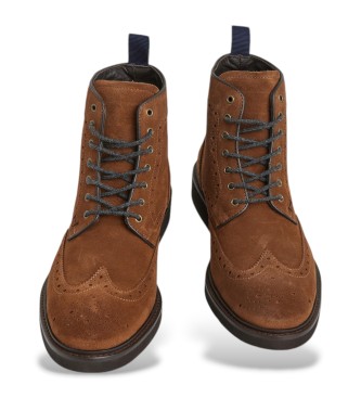 Hackett London Botins Devon em pele castanha