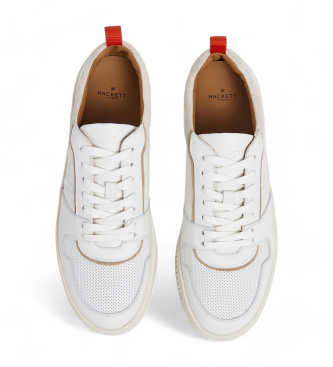Hackett London Dexter Smart chaussures en cuir blanc
