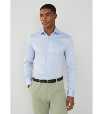 Hackett London Camisa com textura Dobby azul