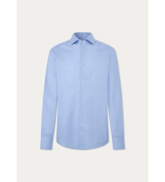 Hackett London Camisa com textura Dobby azul