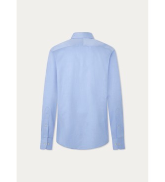 Hackett London Camisa com textura Dobby azul