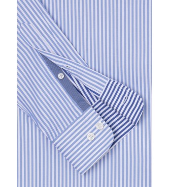 Hackett London Camisa Double Faced Stripe azul